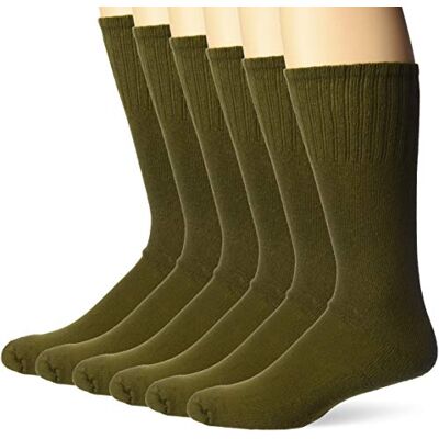 Jefferies Socks Jefferies strumpor herr militäruniform alla årstider ribbade topp crewstrumpor 6-pack, Olivgrön, Sock: 10-13/Shoe: 9-12 Jefferies Socks Jefferies strumpor herr militäruniform alla årstider ribbade topp crewstrumpor 6-pack, Olivgrön, Sock: 10-13/Shoe: 9-12