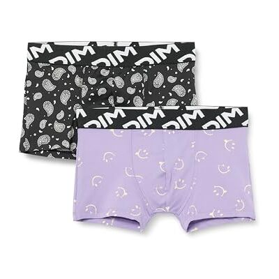 Dim Micro Recyclee Boxer pojke x2, Smiley lila/bandana, 16 ans Dim Micro Recyclee Boxer pojke x2, Smiley lila/bandana, 16 ans