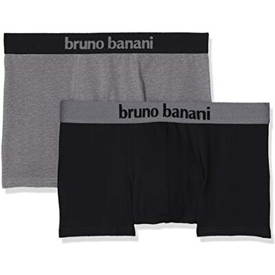 bruno banani Boxershorts för män (2-pack), Flerfärgad (svart//gråmelerad 1782), M bruno banani Boxershorts för män (2-pack), Flerfärgad (svart//gråmelerad 1782), M