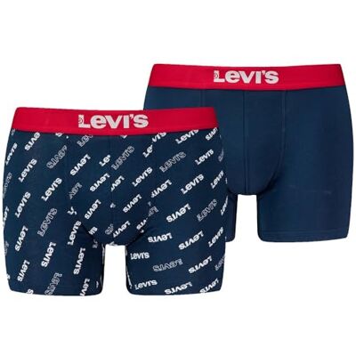 Levi's Levis Män Logo AOP Boxer Brief Organic CO 2P, blå/vit/röd, S Levi's Levis Män Logo AOP Boxer Brief Organic CO 2P, blå/vit/röd, S