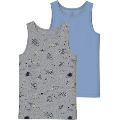 NAME IT pojkar Nkmtank Top 2P Space Noos, grå melange, numeric_98, Grå melange, numeric_98 NAME IT pojkar Nkmtank Top 2P Space Noos, grå melange, numeric_98, Grå melange, numeric_98