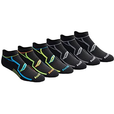 Saucony RunDry Bolt Performance Herrstrumpor, ankelstrumpor utan synlig kant, finns i storlekarna M–XXL (6, 12, 18 par), Medium Saucony RunDry Bolt Performance Herrstrumpor, ankelstrumpor utan synlig kant, finns i storlekarna M–XXL (6, 12, 18 par), Medium