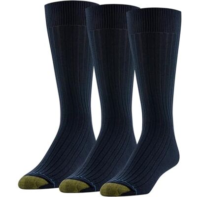 GOLDTOE Gold Toe Herr Classic Canterbury Crew Strumpor (förpackning med 3), Skostorlek: 6-12,5, En storlek, Marinblått Xsp, L GOLDTOE Gold Toe Herr Classic Canterbury Crew Strumpor (förpackning med 3), Skostorlek: 6-12,5, En storlek, Marinblått Xsp, L