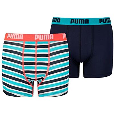 PUMA Boxershorts för pojkar (förpackning med 2), Fluo Röd/Blå, 7-8 Years PUMA Boxershorts för pojkar (förpackning med 2), Fluo Röd/Blå, 7-8 Years