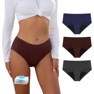 CARER Healthcare Incontinence Pregnancy Carer Period byxor tungt flöde med 50 ml omedelbar absorbering dyna hudvänligt vattentätt tyg menstruation läckagesäker underkläder inkontinensbyxor för kvinnor blå och röd och grå storlek S CARER Healthcare Incontinence Pregnancy Carer Period byxor tungt flöde med 50 ml omedelbar absorbering dyna hudvänligt vattentätt tyg menstruation läckagesäker underkläder inkontinensbyxor för kvinnor blå och röd och grå storlek S