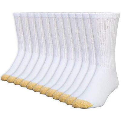 GOLDTOE Gold Toe Herrstrumpor (förpackning med 12), Vit (12 par), Small GOLDTOE Gold Toe Herrstrumpor (förpackning med 12), Vit (12 par), Small