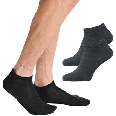 Nur Die Endast bambu sneakers strumpor 2-pack män knappt synliga bambustrumpor mjuka, Antracit, 46 Nur Die Endast bambu sneakers strumpor 2-pack män knappt synliga bambustrumpor mjuka, Antracit, 46