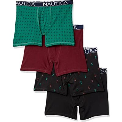 Nautica herrboxerkalsonger i bomull med stretch, 4-pack., M Nautica herrboxerkalsonger i bomull med stretch, 4-pack., M