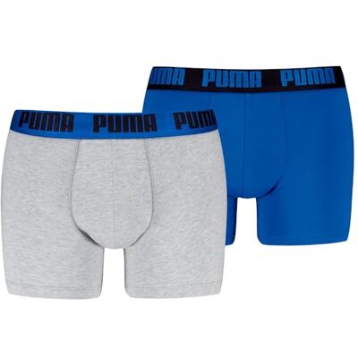PUMA Herr Everyday Basic Boxer, blå/grå melange, M (2-pack), Blå/grå melerad, M PUMA Herr Everyday Basic Boxer, blå/grå melange, M (2-pack), Blå/grå melerad, M