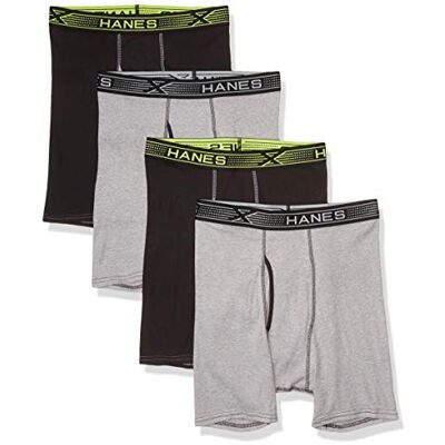 Hanes boxershorts för män (förpackning med 4), Svart/grå 4-pack, XXL Hanes boxershorts för män (förpackning med 4), Svart/grå 4-pack, XXL