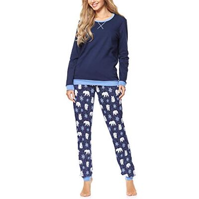 Merry Style Dam Pyjamas Sovplagg MS10-168(Mörk Blå Björn-2, XL) Merry Style Dam Pyjamas Sovplagg MS10-168(Mörk Blå Björn-2, XL)