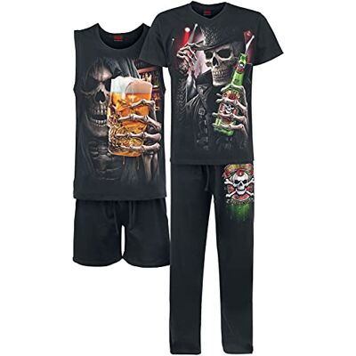 Spiral Trippel 6 herr pyjamas svart S, 100% bomull, Svart, S Spiral Trippel 6 herr pyjamas svart S, 100% bomull, Svart, S