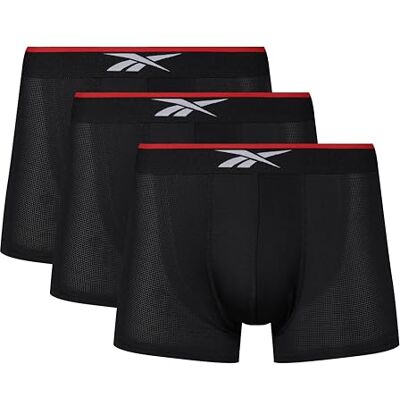 Reebok Glynn Boxershorts För Herr, 3-Pack Sportkalsonger, Andningsbara & Töjbara Herrunderkläder, Multipack Boxershorts, Svart Reebok Glynn Boxershorts För Herr, 3-Pack Sportkalsonger, Andningsbara & Töjbara Herrunderkläder, Multipack Boxershorts, Svart