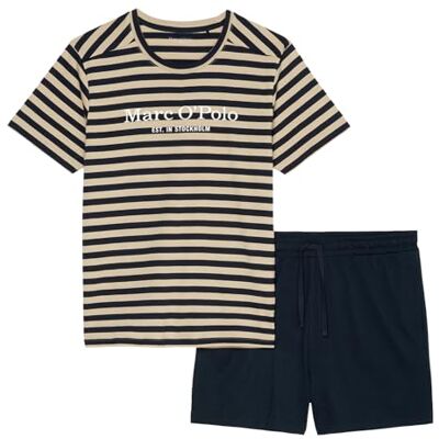 Marc O'Polo Marc O´Polo herr Mix&Match Short Pyjamas Pyjamas Set, Beige/vit/marinblå, S Marc O'Polo Marc O´Polo herr Mix&Match Short Pyjamas Pyjamas Set, Beige/vit/marinblå, S