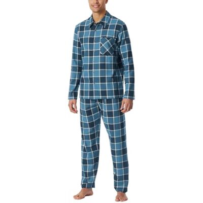 Schiesser Herrpyjamas, lång-mjuk väv-utvalda premium warming pyjamas-set, Jeansblå_182029, 48 Schiesser Herrpyjamas, lång-mjuk väv-utvalda premium warming pyjamas-set, Jeansblå_182029, 48