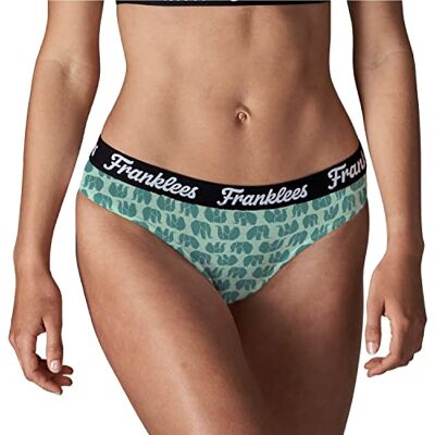 Franklees Bikinitrosor för kvinnor Boom Kapow stil underkläder, Mint Ellies, L Franklees Bikinitrosor för kvinnor Boom Kapow stil underkläder, Mint Ellies, L