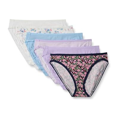 Amazon Essentials Women's Korta underkläder i bomull med höga ben (finns i plusstorlek), Pack of 6, Ditsy blomster/Minirand/Vildblommor, XXL Amazon Essentials Women's Korta underkläder i bomull med höga ben (finns i plusstorlek), Pack of 6, Ditsy blomster/Minirand/Vildblommor, XXL