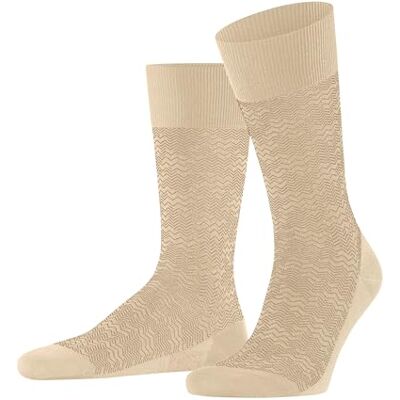 FALKE , Mighty Nest strumpor för män, andas, klimatreglerande, lukthämmande bomull, ull, mönstrad, 1 par, Beige Biscotti 4104, 43-44 EU FALKE , Mighty Nest strumpor för män, andas, klimatreglerande, lukthämmande bomull, ull, mönstrad, 1 par, Beige Biscotti 4104, 43-44 EU