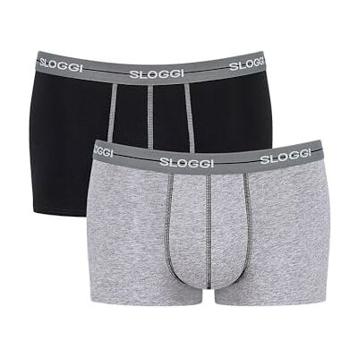 Sloggi retroshorts för män (2-pack), Grå kombination, 4 Sloggi retroshorts för män (2-pack), Grå kombination, 4