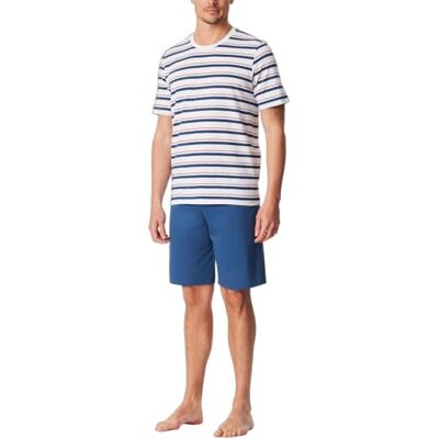Schiesser Herrpyjamas kort rund hals – nattkläder set, Vit, 50 Schiesser Herrpyjamas kort rund hals – nattkläder set, Vit, 50