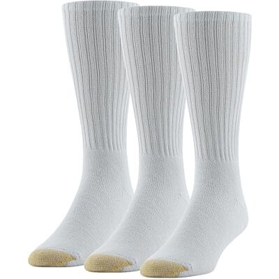 GOLDTOE Gold Toe Herrstrumpor (förpackning med 3), Vit (3 par), Large GOLDTOE Gold Toe Herrstrumpor (förpackning med 3), Vit (3 par), Large