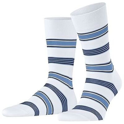 FALKE Herrstrumpor Marina Stripe biologisk bomull mönstrad 1 par, vit (White 2000), 43–44, Vit (vit 2000), 43-44 EU FALKE Herrstrumpor Marina Stripe biologisk bomull mönstrad 1 par, vit (White 2000), 43–44, Vit (vit 2000), 43-44 EU