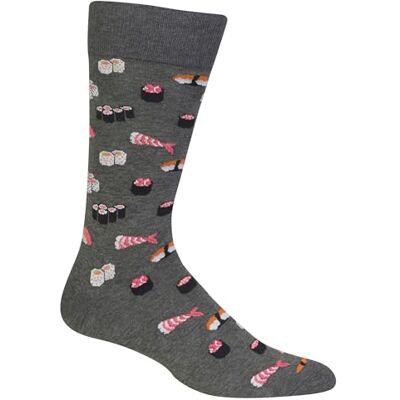 Hot Sox Mäns mat och Booze nyhet casual crew-strumpor, Sushi (Charcoal), L Hot Sox Mäns mat och Booze nyhet casual crew-strumpor, Sushi (Charcoal), L