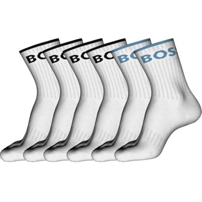 Boss Män 6P QS Stripe CC sexpack korta strumpor av ribbad bomullsblandning, Open Miscellaneous 965, 39-42 EU Boss Män 6P QS Stripe CC sexpack korta strumpor av ribbad bomullsblandning, Open Miscellaneous 965, 39-42 EU