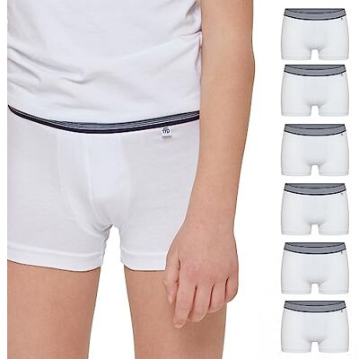 POMPEA Boxer Boy Elast. Underkläder (6 pack) Barn och tonåringar, Vit, 10-11 �r POMPEA Boxer Boy Elast. Underkläder (6 pack) Barn och tonåringar, Vit, 10-11 �r