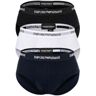 Giorgio Armani 3-pack trosor, vit/AR.blå/svart, XL Giorgio Armani 3-pack trosor, vit/AR.blå/svart, XL