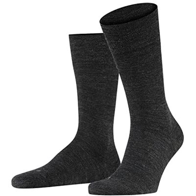 FALKE herr Strumpor Sensitive Berlin M So ull bomull med mjuka toppar 1 par, Grå Anthracite Melange 3080, 39-42 FALKE herr Strumpor Sensitive Berlin M So ull bomull med mjuka toppar 1 par, Grå Anthracite Melange 3080, 39-42