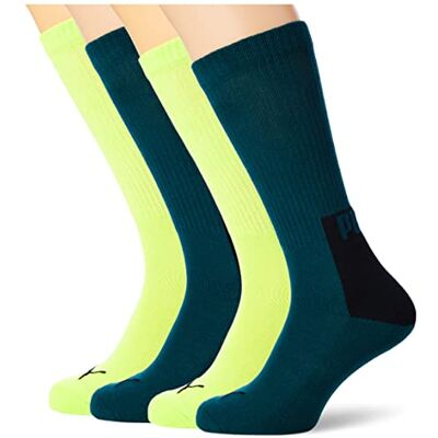 PUMA Herr logotyp block crew strumpa 4P, Varsity Green/Lime Combo, 39/42 PUMA Herr logotyp block crew strumpa 4P, Varsity Green/Lime Combo, 39/42