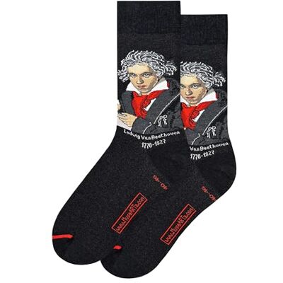 MuseARTa strumpor av bomull med målningen Ludwig van Beethoven av konstnären Joseph Karl Stieler i storlek 40–46, JS-LBC-01-40-46, svart, 40-46 MuseARTa strumpor av bomull med målningen Ludwig van Beethoven av konstnären Joseph Karl Stieler i storlek 40–46, JS-LBC-01-40-46, svart, 40-46