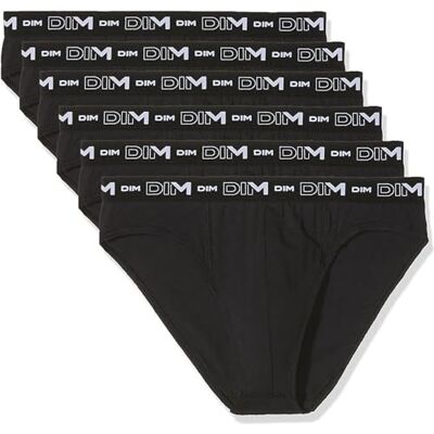 Dim Briefs för män stretch bomull komfort x6, svart, 8 Dim Briefs för män stretch bomull komfort x6, svart, 8