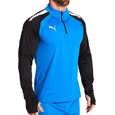 PUMA TeamLIGA 1/4 dragkedja för män, Elektrisk blå lemonad, L PUMA TeamLIGA 1/4 dragkedja för män, Elektrisk blå lemonad, L