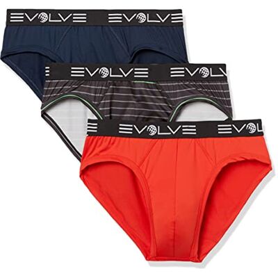 Evolve Kalsonger för män, Eldig röd/framskriden randlegering/universitet/marinblå, L Evolve Kalsonger för män, Eldig röd/framskriden randlegering/universitet/marinblå, L