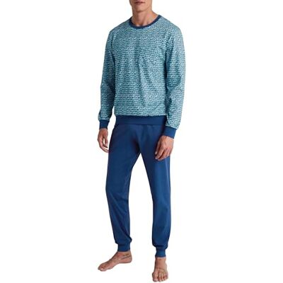 CALIDA Relax Imprint herrpyjamas i 100% bomull, Pottery Blue, 58-60 CALIDA Relax Imprint herrpyjamas i 100% bomull, Pottery Blue, 58-60