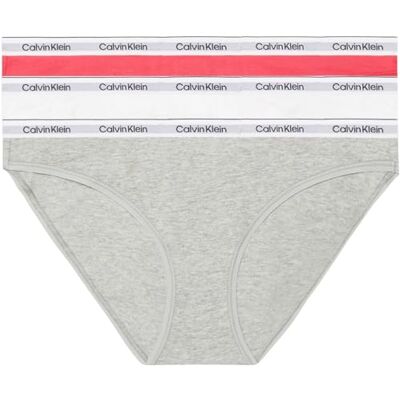 Calvin Damtrosor bikiniform bomull med stretch, Flerfärgad (Azalea/vit/grå Heather), 3XL Calvin Damtrosor bikiniform bomull med stretch, Flerfärgad (Azalea/vit/grå Heather), 3XL