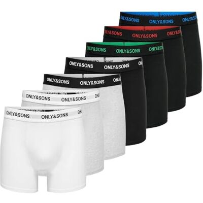 Only & Sons Boxershorts för män, Svart/detalj: 4 svart 1 vit 2 Mgm, S Only & Sons Boxershorts för män, Svart/detalj: 4 svart 1 vit 2 Mgm, S