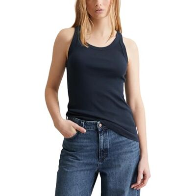 Marc O'Polo Marc OPolo denim damlinne ribbad med stretchandel, Marin Teal, M Marc O'Polo Marc OPolo denim damlinne ribbad med stretchandel, Marin Teal, M