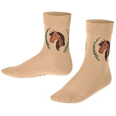 FALKE Unisex barn häststrumpor hållbara bomull grå blå många andra färger förstärkta barnstrumpor med mönster hållbara andas tunna enfärgade med hästmotiv och glitter 1 par, Beige (Desert 4710) FALKE Unisex barn häststrumpor hållbara bomull grå blå många andra färger förstärkta barnstrumpor med mönster hållbara andas tunna enfärgade med hästmotiv och glitter 1 par, Beige (Desert 4710)
