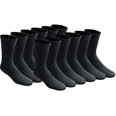 Dickies herr allsidiga kudde crew-strumpor, tillgängliga i M-XL (6, 12 par), Svart (12 par), Large Dickies herr allsidiga kudde crew-strumpor, tillgängliga i M-XL (6, 12 par), Svart (12 par), Large