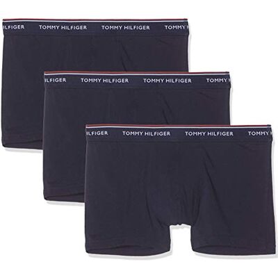 Tommy Hilfiger 3p Trunk För Män Shorts, Blå (Peacoat-pt 409), S Tommy Hilfiger 3p Trunk För Män Shorts, Blå (Peacoat-pt 409), S