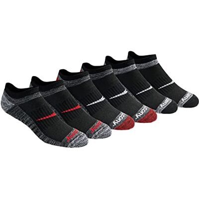 Saucony Herr RunDry Bolt Performance No-Show strumpor, finns i M-XXL (6, 12, 18 par), Röd blandad (6 par), Large Saucony Herr RunDry Bolt Performance No-Show strumpor, finns i M-XXL (6, 12, 18 par), Röd blandad (6 par), Large