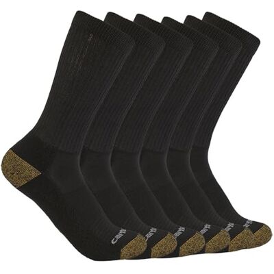 Carhartt Midweight Crew, 6 stycken strumpor, svart, X-Large (6-pack), svart, XL Carhartt Midweight Crew, 6 stycken strumpor, svart, X-Large (6-pack), svart, XL
