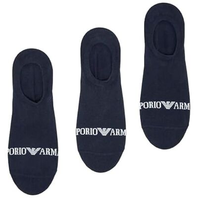 Giorgio Armani Örn för män 3-pack osynliga strumpor svart L/XL Giorgio Armani Örn för män 3-pack osynliga strumpor svart L/XL