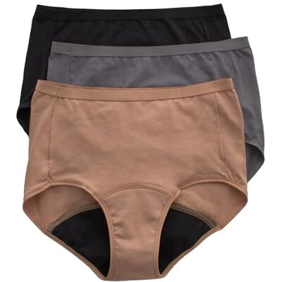 Hanes Comfort Period, menstrosor, damtrosor. Underkläder, skyddar mot måttligt läckage, bikini, pojkshorts-trosa, 3-pack, 36 Hanes Comfort Period, menstrosor, damtrosor. Underkläder, skyddar mot måttligt läckage, bikini, pojkshorts-trosa, 3-pack, 36