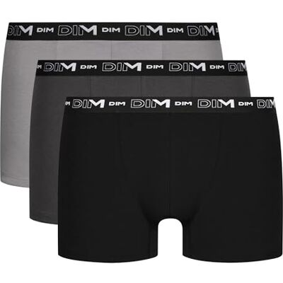 Dim Andningsbar stretchbomull optimalt stöd x 3 boxershorts, svart/granitgrå/grå, S (set om 3) herr, Svart/Granitgrå/grå, S Dim Andningsbar stretchbomull optimalt stöd x 3 boxershorts, svart/granitgrå/grå, S (set om 3) herr, Svart/Granitgrå/grå, S