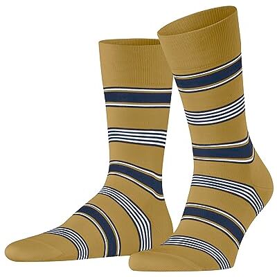 FALKE Herrstrumpor Marina Stripe biologisk bomull mönstrad 1 par, gul (Brass 1216), 39–40, Gul (mässing 1216), 39-40 EU FALKE Herrstrumpor Marina Stripe biologisk bomull mönstrad 1 par, gul (Brass 1216), 39–40, Gul (mässing 1216), 39-40 EU