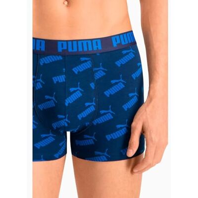 PUMA Män AOP Boxer (2-pack), blå, L PUMA Män AOP Boxer (2-pack), blå, L